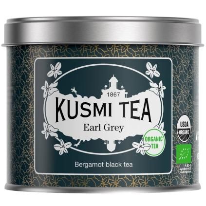 Μαύρο τσάι EARL GREY, κουτάκι τσαγιού, 100 g, χύμα φύλλα, Kusmi Tea