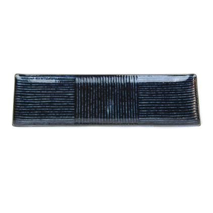 Πιάτο για σούσι LINES, 33 x 10 cm, σε σκούρο μπλε, MIJ