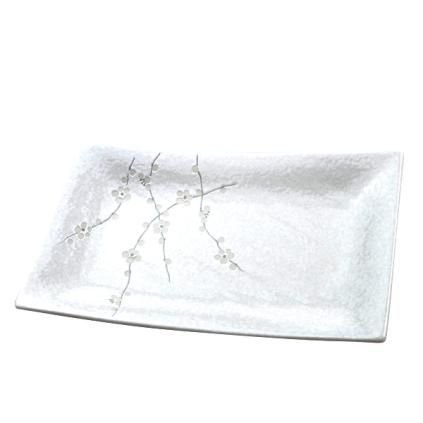 Πιατέλα σερβιρίσματος WHITE BLOSSOM, 33 x 19 cm, MIJ