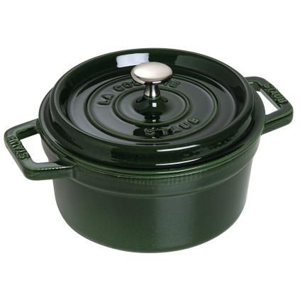 Κατσαρόλα COCOTTE, 28 cm, με ένθετο σκεύος ατμού, σε απόχρωση βασιλικού, από μαντέμι, Staub