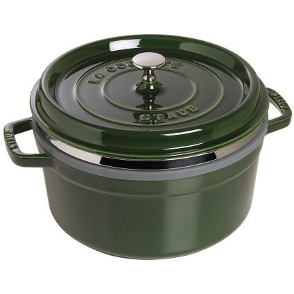 Κατσαρόλα COCOTTE, 26 cm, με ένθετο σκεύος ατμού, σε απόχρωση βασικλικού, από μαντέμι, Staub