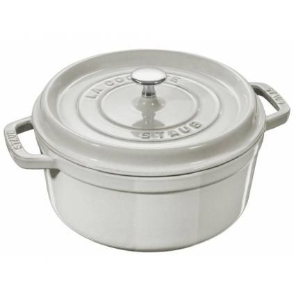 Κατσαρόλα COCOTTE, 26 cm, στρόγγυλη, σε λευκό, από μαντέμι, Staub