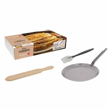 Τηγάνι για κρέπες MINERAL B 26 cm, με κουτάλα και πινέλο, de Buyer
