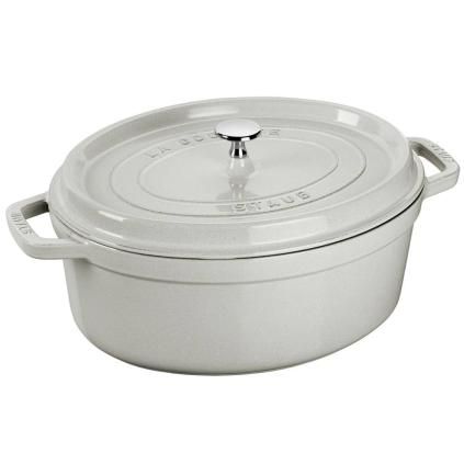Κατσαρόλα COCOTTE, 23 cm, οβάλ,σε λευκό, από μαντέμι, Staub