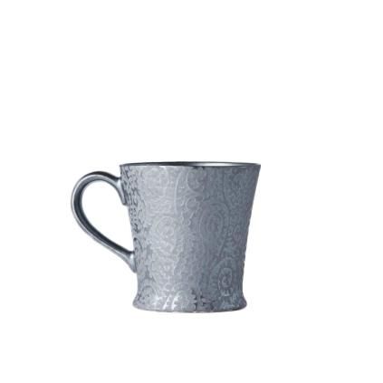 Κούπα BLACK SCROLL 200 ml, ασημί, κεραμικό, MIJ