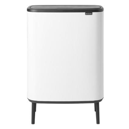 Κάδος με καπάκι αφής BO HI, 2 x 30 l, σε λευκό, Brabantia