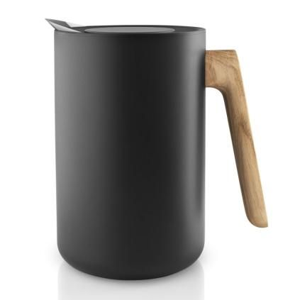 Κανάτα θερμός κενού αέρος με ξύλινη λαβή Nordic kitchen μαύρο 1,0 l Eva Trio