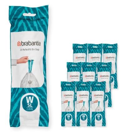Σακούλες για κάδους απορριμάτων W PERFECTFIT 5 l, 200 τμχ, Brabantia