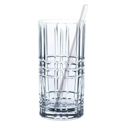 Μακριά ποτήρια με καλαμάκια σε σετ TASTES GOOD, 4 x 445 ml, Nachtmann