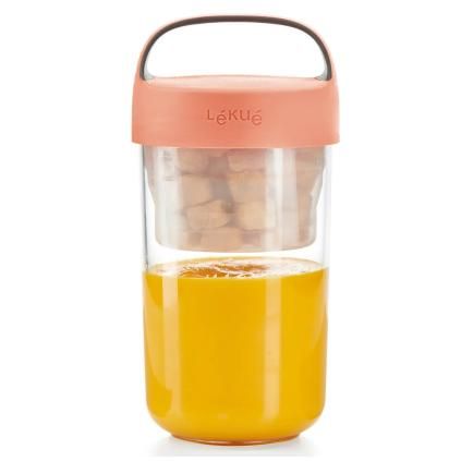 Βάζο για φαγητό JAR TO GO, 600 ml, κοραλλί, Lékué