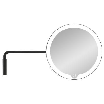 Καθρέφτης μακιγιάζ MODO LED, επιτοίχιος, 5πλάσια μεγέθυνση, μαύρο, Blomus