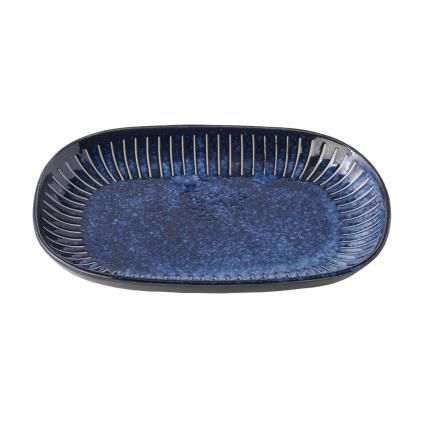 Πιατέλα σερβιρίσματος RIDGED INDIGO, 19 x 13 cm, MIJ