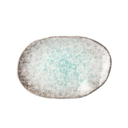 Πιάτο γλυκού AQUA SPLASH, 17 x 11 cm, οβάλ, μπλε, MIJ