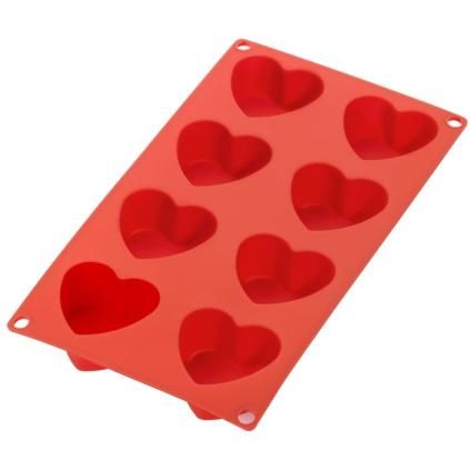 Φόρμα για επιδόρπιο HEART, κόκκινη, από σιλικόνη, Lékué