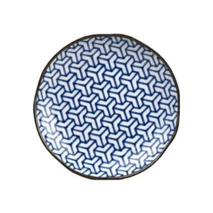 Πιάτο ρηχό HERRINGBONE INDIGO IKAT 23 cm, μπλε, MIJ