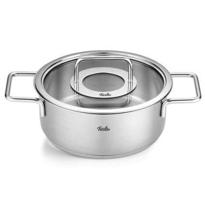 Ρηχή κατσαρόλα PURE 20 cm, ασημί, ανοξείδωτο ατσάλι, Fissler