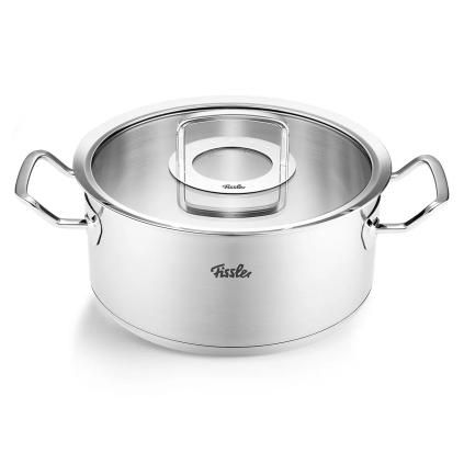 Ρηχή κατσαρόλα ORIGINAL PROFI 24 cm, ασημί, ανοξείδωτο ατσάλι, Fissler