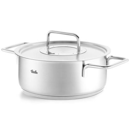 Χαμηλή κατσαρόλα PURE 24 cm, ασημί, από ανοξείδωτο ατσάλι, Fissler