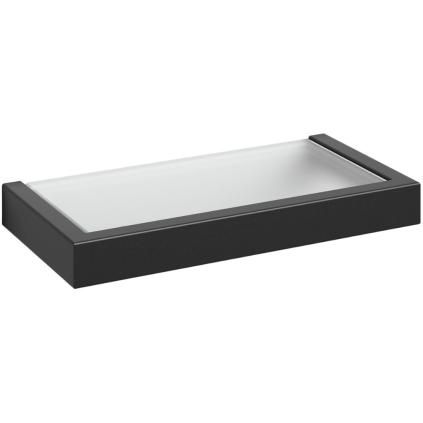 Ράφι μπάνιου LINEA 26 cm, μαύρο, ανοξείδωτο ατσάλι/γυαλί, Zack