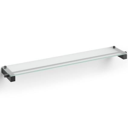 Ράφι μπάνιου CARVO 66 cm, μαύρο, ανοξείδωτο ατσάλι/γυαλί, Zack