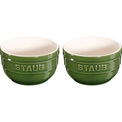 Φόρμα ψησίματος ramekin 9 cm, σετ 2 τεμαχίων, σε πράσινο, κεραμικό, Staub