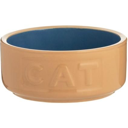 Μπολ για τροφή γάτας PETWARE CANE 13 cm, κανέλα/μπλε, πήλινο, Mason Cash