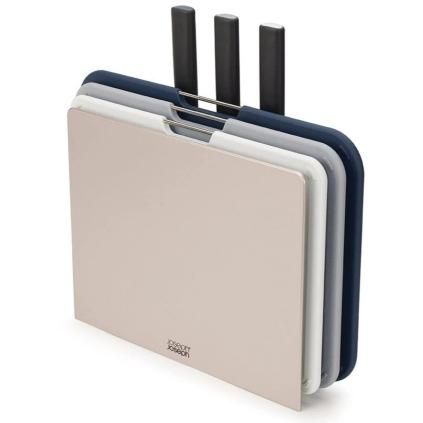 Επιφάνεια κοπής NEST 6 PLUS 60194, σετ 3 τεμαχίων + μαχαίρια κουζίνας, από πλαστικό, Joseph Joseph