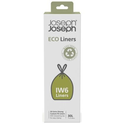 Σακούλες για κάδους απορριμάτων TOTEM MAX IW6 ECO LINERS 30134 30 l, 20 τεμάχια, εξαιρετικά ισχυρές, Joseph Joseph