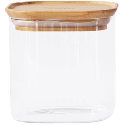 Δοχείο αποθήκευσης τροφίμων PKV-005 800 ml, από γυαλί / μπαμπού, Pebbly