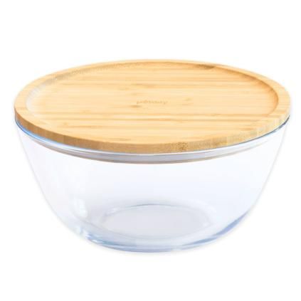 Δοχείο αποθήκευσης τροφίμων PKV-011 770 ml, γυαλί / μπαμπού, Pebbly