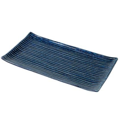 Πιατέλα σερβιρίσματος CONTOUR 24 x 15 cm, μπλε, κεραμικό, MIJ