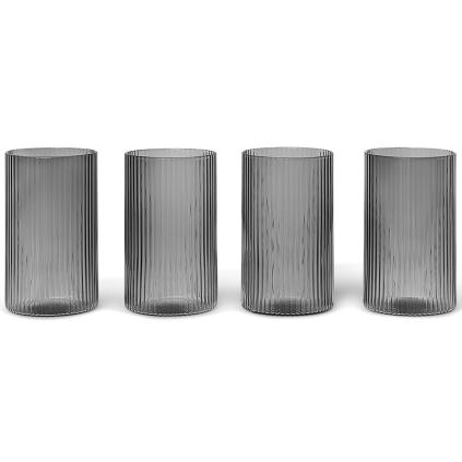 Ποτήρι για απεριτίφ RIPPLE 140 ml, σετ 4 τμχ, γκρι, σταθερό LIVING