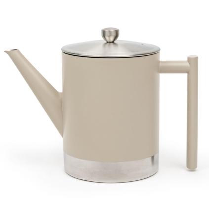 219401 cajova konvice s infuzerem minuet cylindre 1 2 l taupe nerezova ocel bredemeijer