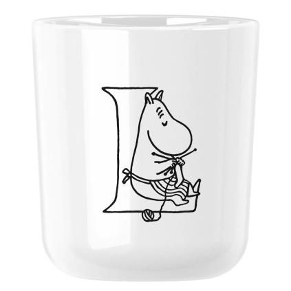 220370 plastovy hrnek moomin abc 200 ml pismeno l bila rig tig