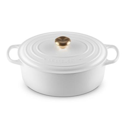 224436 kastrol signature 31 cm 6 3 l ovalny white litina le creuset
