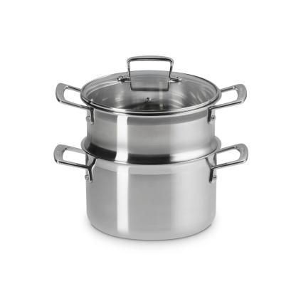 223287 naparovaci hrnec classic 20 cm 4 l stribrna nerezova ocel le creuset
