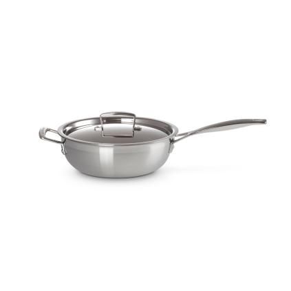 223305 panev na sote classic 24 cm 3 3 l stribrna nerezova ocel le creuset