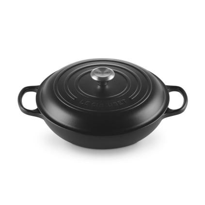 224319 kastrol signature 30 cm 3 5 l satin black litina le creuset