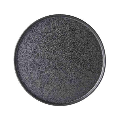 227226 3 jidelni talir asphalt slab 24 cm cerna keramika mij