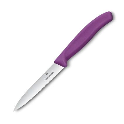 229197 orezavaci nuz swiss classic 10 cm vroubkovany fialova plast victorinox
