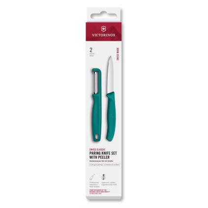 229482 sada noze a skrabky swiss classic sada 2 ks zelena plast victorinox