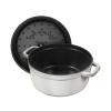 Κατσαρόλα COCOTTE, 26 cm, στρόγγυλη, σε λευκό, από μαντέμι, Staub