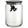 Βάζο αποθήκευσης τροφίμων GIANNI, 900 ml, μαύρο καπάκι, γυαλί, Alessi