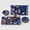 Σερβίτσιο για σούσι με chopsticks NAVY WITH PINK SAKURA, σετ 4 τεμαχίων, MIJ