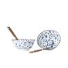 Μπολ σε σετ με chopsticks MANEKI CAT BLUE MIJ 400 ml 2 τμχ
