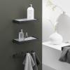 Ράφι μπάνιου LINEA 26 cm, μαύρο, ανοξείδωτο ατσάλι/γυαλί, Zack