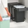 Εντοιχισμένος κάδος απορριμάτων SORT & GO 2x 15 l, σε σκούρο γκρι / πράσινο νεφρίτη, από πλαστικό, Brabantia
