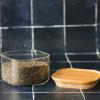 Βάζο αποθήκευσης τροφίμων PKV-042 500 ml, γυαλί / μπαμπού, Pebbly