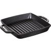 141050 litinova grilovaci panev s uchy cerna 28 x 28 cm staub
