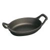 141209 ovalny litinovy mini pekac cerny 15 cm staub
